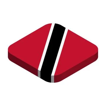 Rounded square isometric vector flag of Trinidad and Tobago Stock Illustration