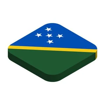 Rounded square isometric vector flag of Solomon Islands Stock-Illustration