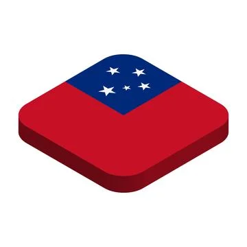 Rounded square isometric vector flag of Samoa Stock Illustration
