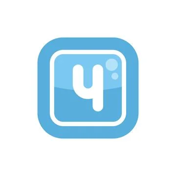 Rounded square laundry detergent logo with letter and bubbles Stock Illustration