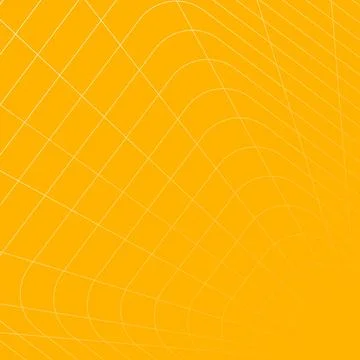 Rounded square perspective grid retro geometric yellow background vector Illustrazione stock