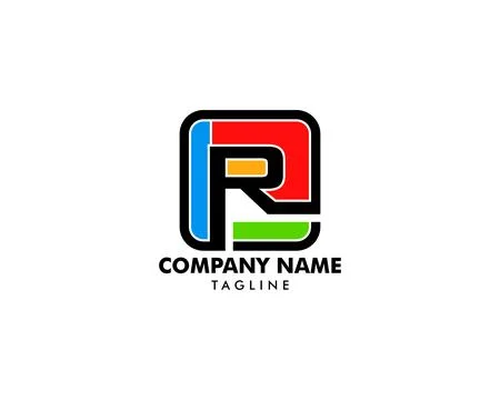 Rounded square R logo letter design concept Stock Illustration