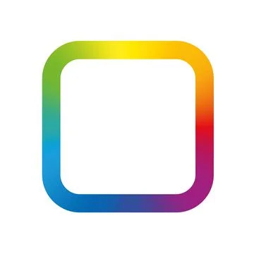 Rounded Square Rainbow Frame Squircle App Symbol Icon Stock-Illustration