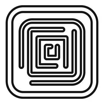 Rounded square shape creating tunnel effect optical illusion Stockillustratie