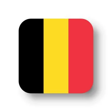 Rounded square vector flag of Belgium Stock Illustration