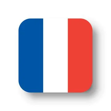 Rounded square vector flag of France 스톡 일러스트