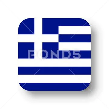 Rounded square vector flag of Greece 库存插图
