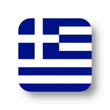 Rounded square vector flag of Greece Stock Illustration