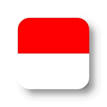 Rounded square vector flag of Indonesia Stock Illustration