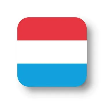 Rounded square vector flag of Luxembourg Stock Illustration