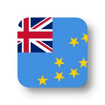 Rounded square vector flag of Tuvalu Stock Illustration