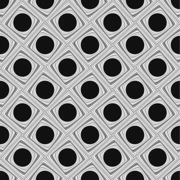 Rounded squares blending to angular. Seamless background. Illustrazione stock