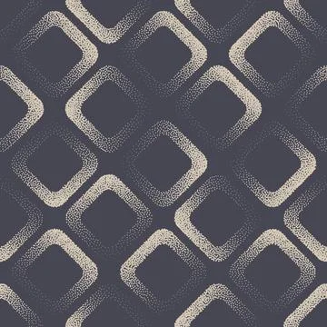 Rounded Squares Dotwork Seamless Pattern Geometric Vector Abstract Background 스톡 일러스트