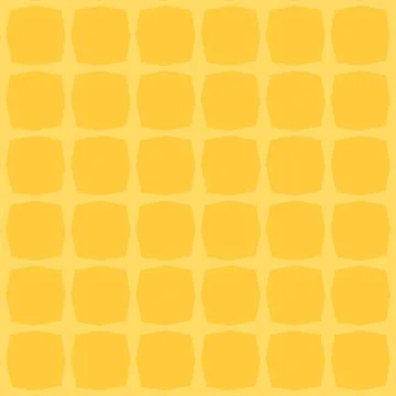 Rounded squares grid geometric yellow seamless pattern vector background Stock Illustration