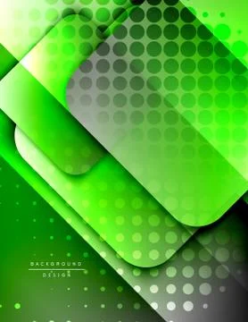 Rounded squares shapes composition geometric abstract background. 3D shadow Stock Illustration