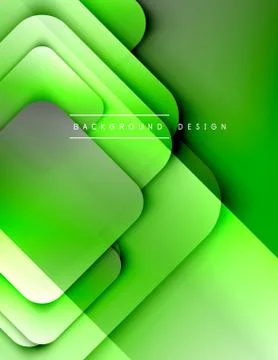 Rounded squares shapes composition geometric abstract background. 3D shadow Stock Illustration