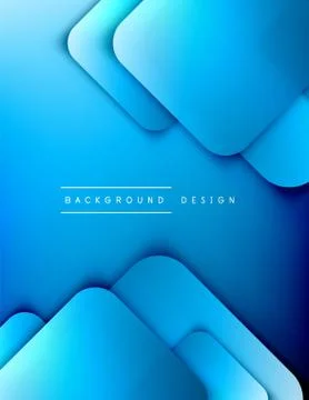 Rounded squares shapes composition geometric abstract background. 3D shadow Stock Illustration
