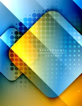 Rounded squares shapes composition geometric abstract background. 3D shadow Illustrazione stock