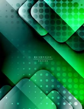 Rounded squares shapes composition geometric abstract background. 3D shadow Stock Illustration