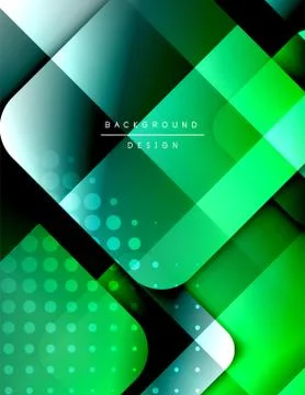 Rounded squares shapes composition geometric abstract background. 3D shadow Stock Illustration