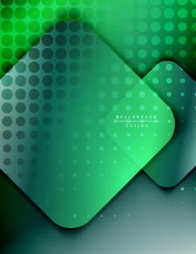 Rounded squares shapes composition geometric abstract background. 3D shadow Stock Illustration