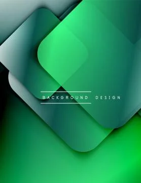 Rounded squares shapes composition geometric abstract background. 3D shadow Stock Illustration