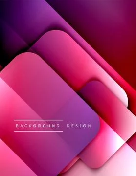 Rounded squares shapes composition geometric abstract background. 3D shadow Stock Illustration