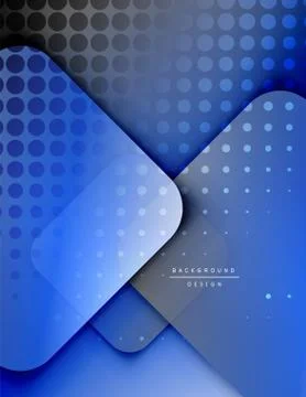 Rounded squares shapes composition geometric abstract background. 3D shadow イラスト素材
