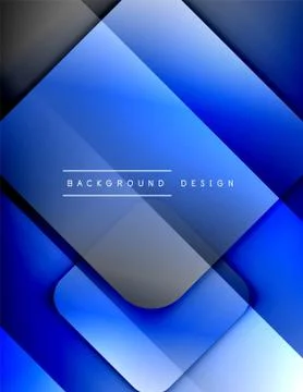Rounded squares shapes composition geometric abstract background. 3D shadow Stock Illustration
