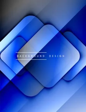Rounded squares shapes composition geometric abstract background. 3D shadow イラスト素材