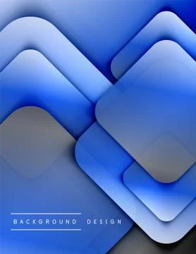 Rounded squares shapes composition geometric abstract background. 3D shadow Illustrazione stock