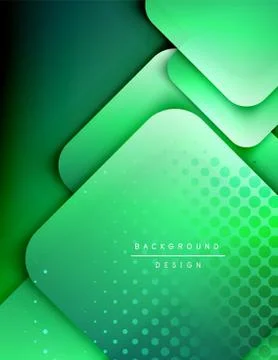 Rounded squares shapes composition geometric abstract background. 3D shadow Stock Illustration