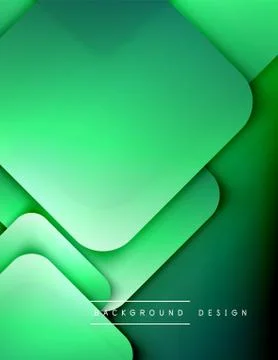 Rounded squares shapes composition geometric abstract background. 3D shadow Illustrazione stock