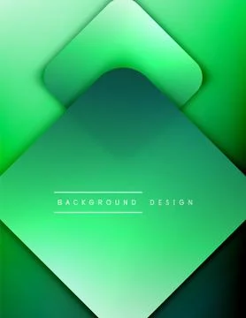 Rounded squares shapes composition geometric abstract background. 3D shadow Stock Illustration