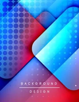 Rounded squares shapes composition geometric abstract background. 3D shadow Illustrazione stock