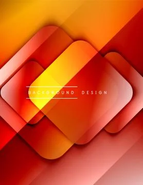 Rounded squares shapes composition geometric abstract background. 3D shadow Illustrazione stock