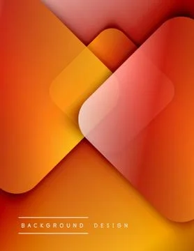 Rounded squares shapes composition geometric abstract background. 3D shadow Stock Illustration