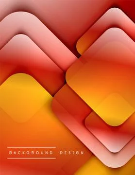 Rounded squares shapes composition geometric abstract background. 3D shadow Illustrazione stock