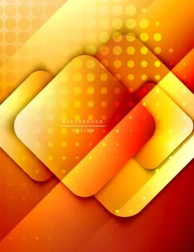 Rounded squares shapes composition geometric abstract background. 3D shadow Illustrazione stock