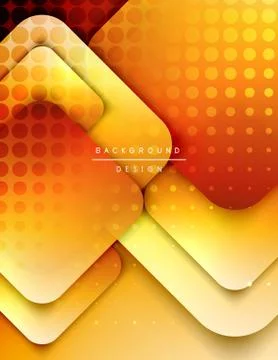 Rounded squares shapes composition geometric abstract background. 3D shadow Stock Illustration
