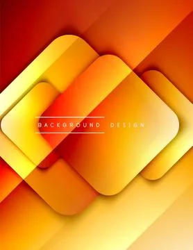 Rounded squares shapes composition geometric abstract background. 3D shadow イラスト素材