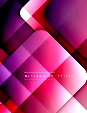 Rounded squares shapes composition geometric abstract background. 3D shadow Stock Illustration