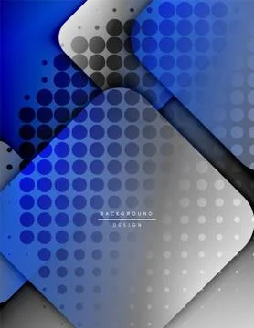Rounded squares shapes composition geometric abstract background. 3D shadow 스톡 일러스트