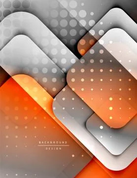 Rounded squares shapes composition geometric abstract background. 3D shadow Illustrazione stock