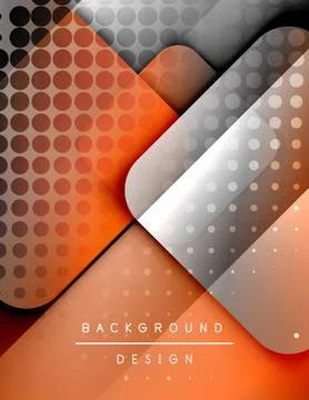 Rounded squares shapes composition geometric abstract background. 3D shadow Illustrazione stock