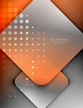 Rounded squares shapes composition geometric abstract background. 3D shadow イラスト素材