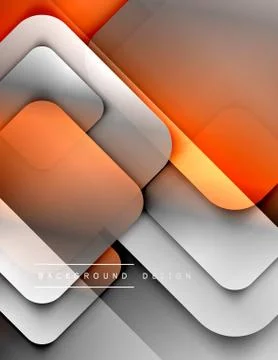 Rounded squares shapes composition geometric abstract background. 3D shadow Illustrazione stock