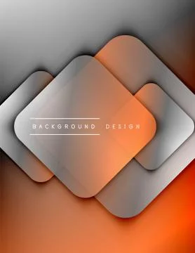 Rounded squares shapes composition geometric abstract background. 3D shadow 스톡 일러스트