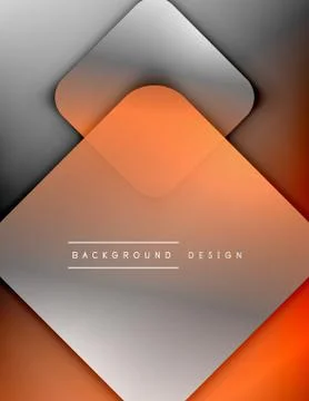 Rounded squares shapes composition geometric abstract background. 3D shadow Stock Illustration