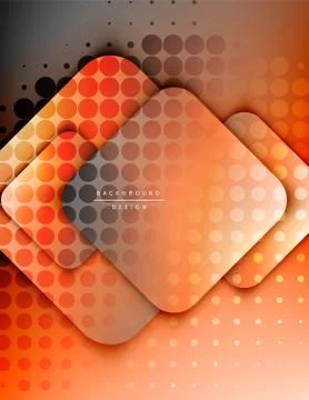 Rounded squares shapes composition geometric abstract background. 3D shadow 스톡 일러스트
